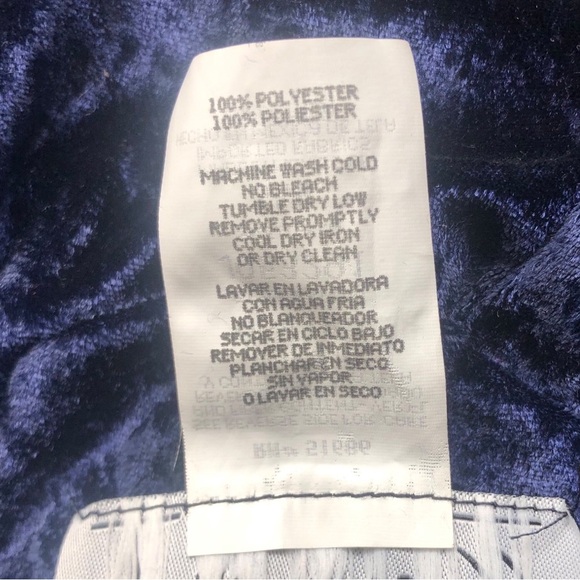 VINTAGE 90s NOS All That Jazz Blue Crushed Velvet Velour Midi Dress S Goth Witch - Picture 8 of 9